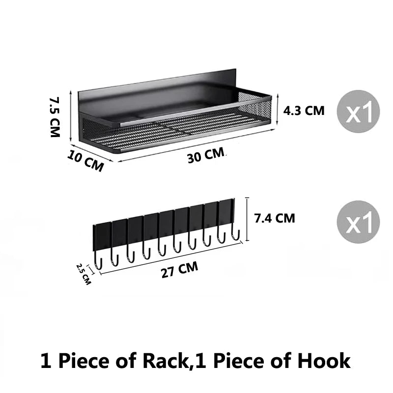 Metal Magnetic Spice Storage Rack for Refrigerator Oven Magnetic Fridge Shelf for DIY Kitchen Spice Organizer Magnetic Shelf
