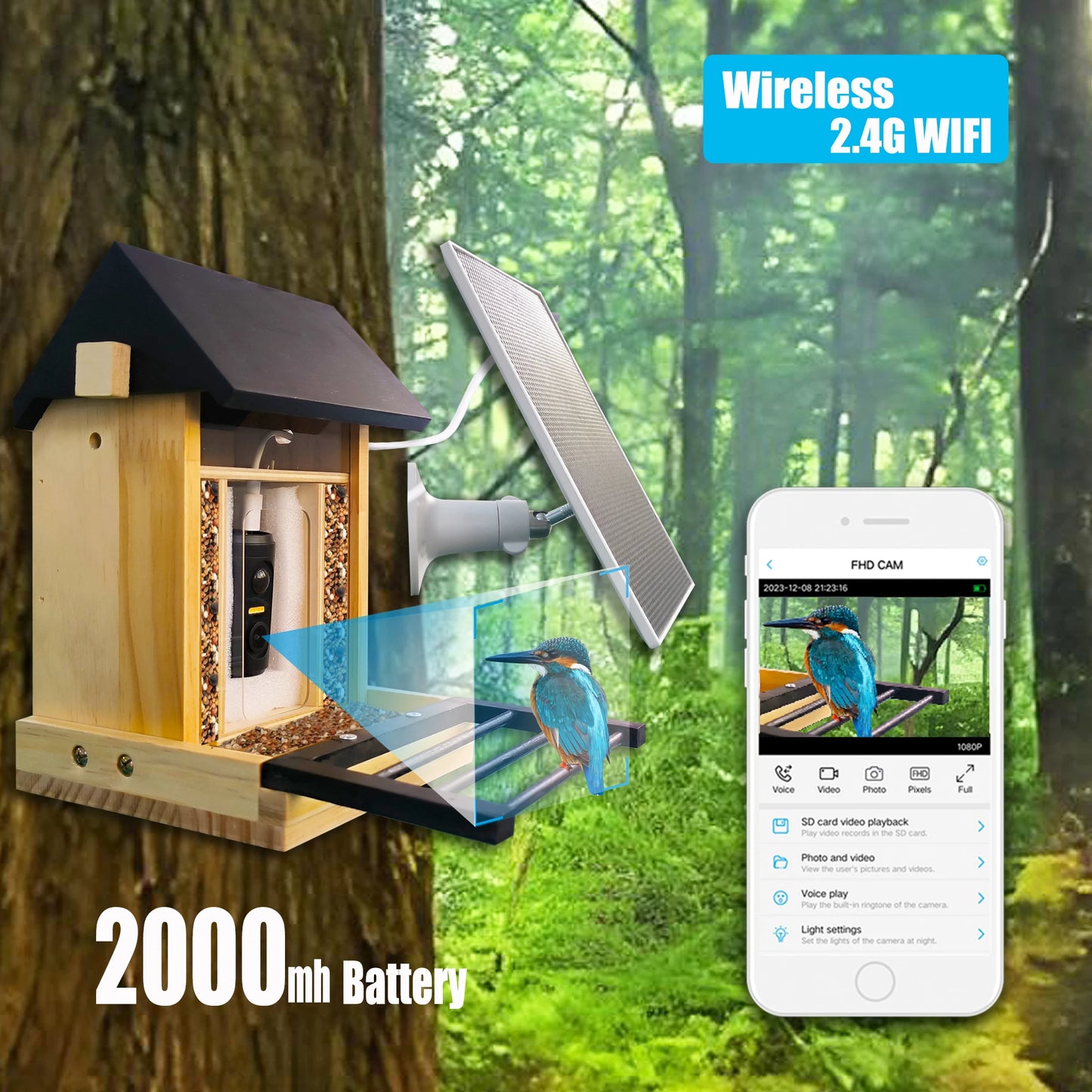 1080P Bird Feeder Camera