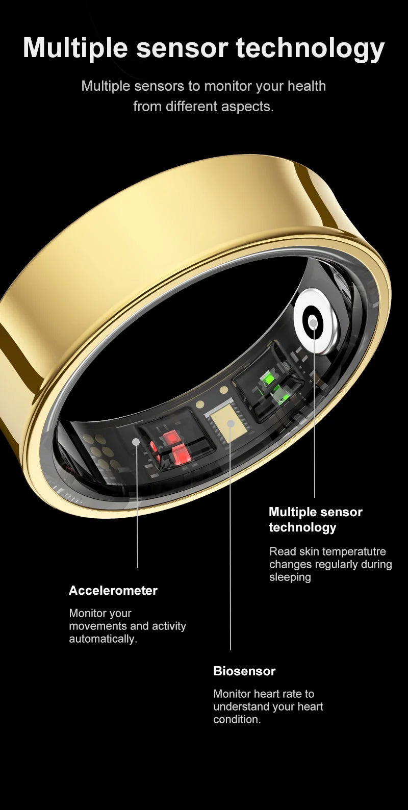 R09 Smart Ring – Track Your Health 24/7, Waterproof & Stylish