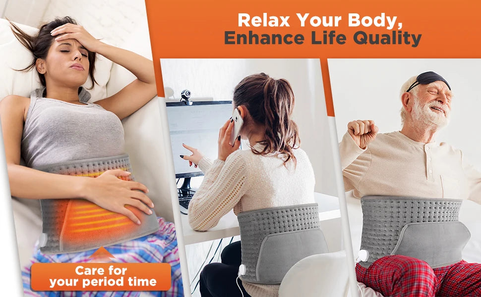 Electric Heating Pad for Period Cramps Winter Warm Blankets Office Camping Hand Waist Back Heat Pad 110V 220V Washable 60*30cm
