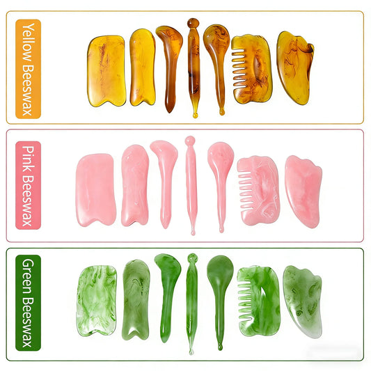 7-Piece Premium Resin Gua Sha & Massage Tool Set