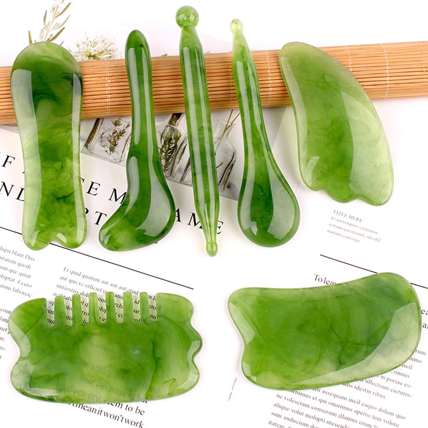 7-Piece Premium Resin Gua Sha & Massage Tool Set