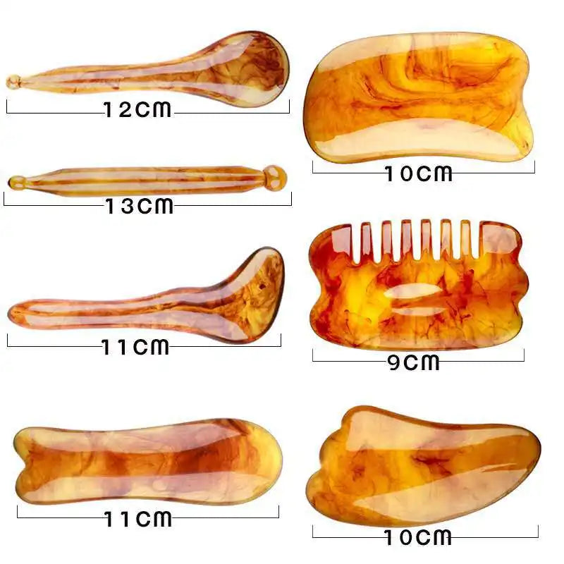 7-Piece Premium Resin Gua Sha & Massage Tool Set