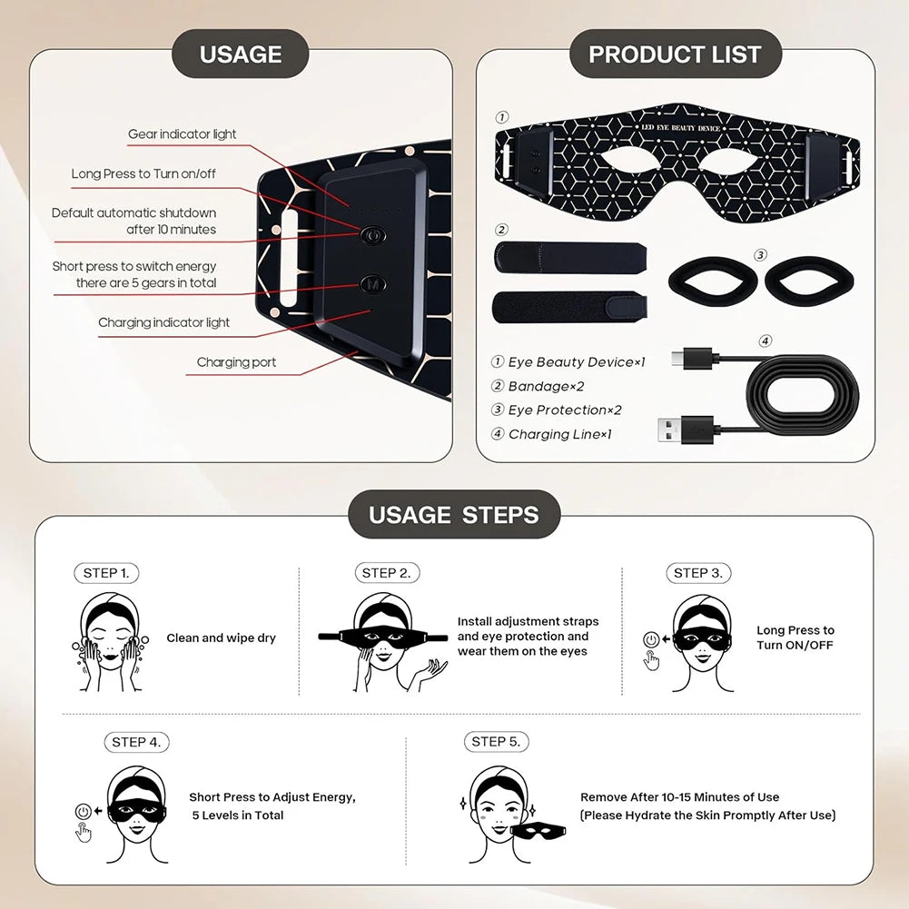 Red Light Therapy Eye Mask — Dark Circles & Puffiness