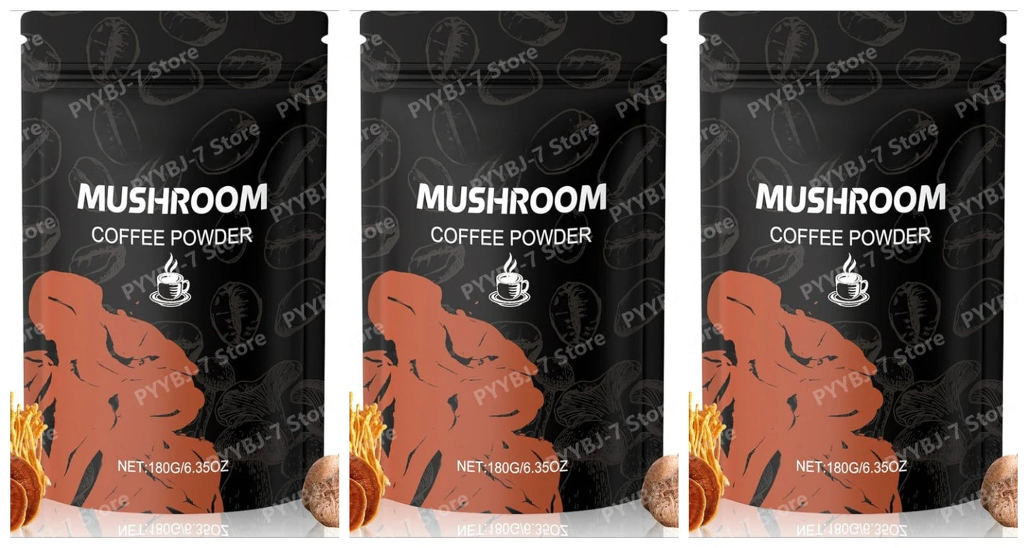 Mushroom Coffee Powder Dietary Supplement for Mental Clarity and Energy