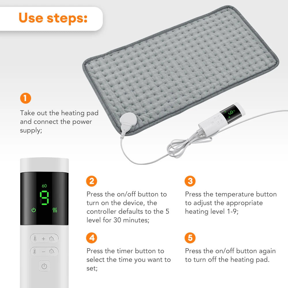 Electric Heating Pad for Period Cramps Winter Warm Blankets Office Camping Hand Waist Back Heat Pad 110V 220V Washable 60*30cm