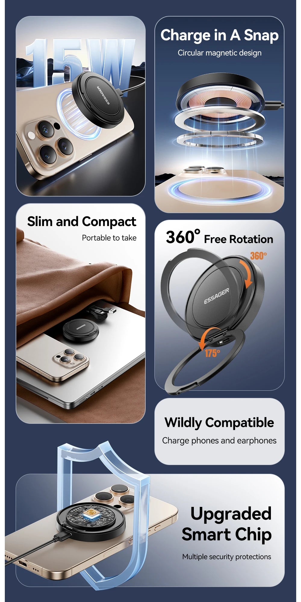 Wireless Charging Pad 3-in-1